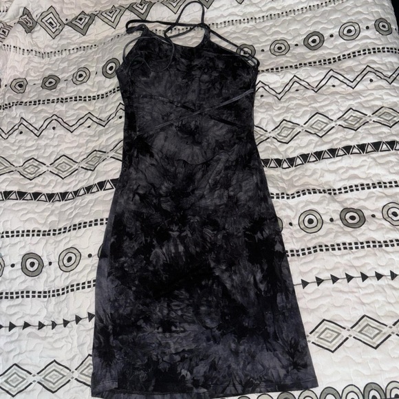 Small Black tie-dyed SHEIN dress with an open back! - Picture 2 of 6